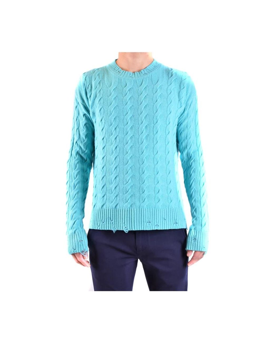 Laneus Blue Round-Neck Knitwear for men