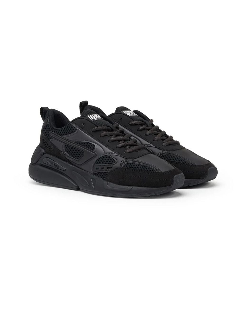 DIESEL Black S-Serendipity Embossed-Logo Mesh Trainers