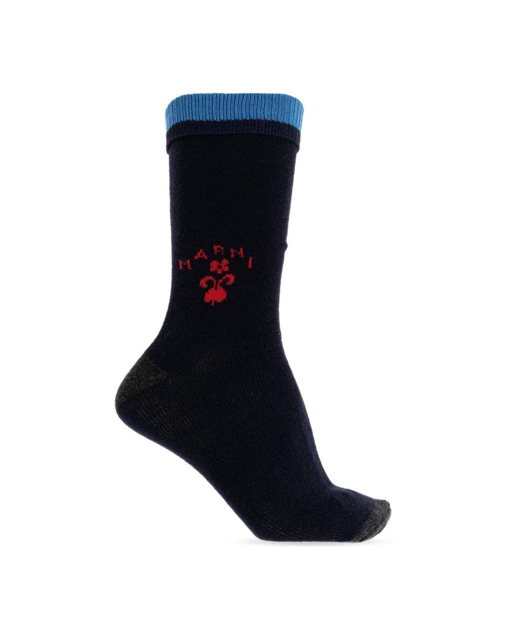 Marni Sokken Van Wol-Cashmere Met Crest-Logo in het Blue voor heren