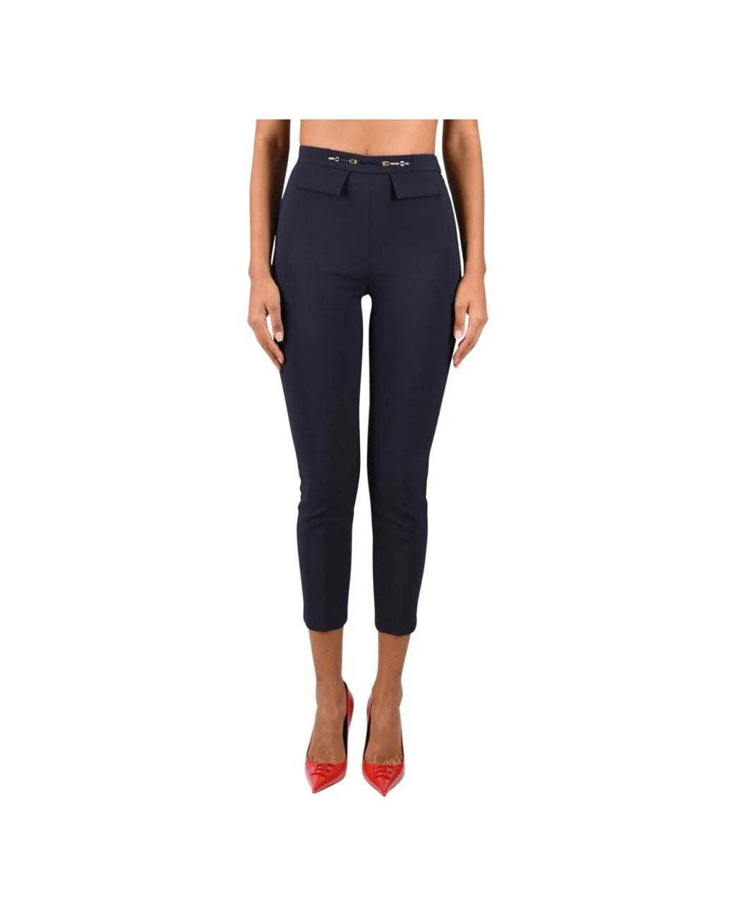 Elisabetta Franchi Blue Cropped Trousers