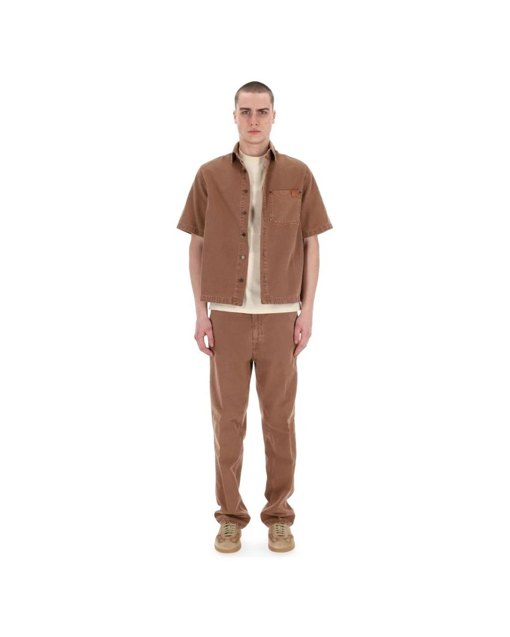 Haikure Brown Short Sleeve Shirts for men