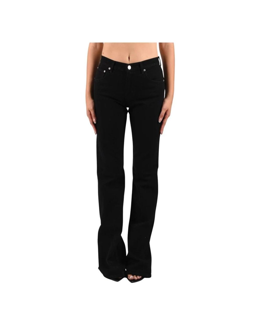 Haikure Chewy Flared Split Hem Jeans in het Black