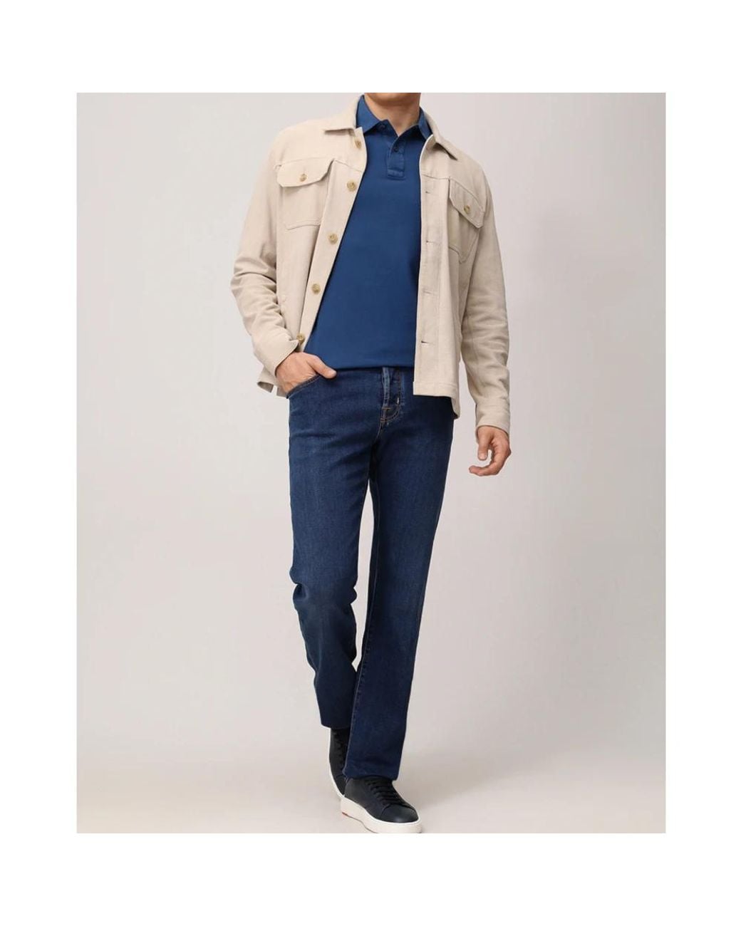 Gran Sasso Blue Polo Shirts for men