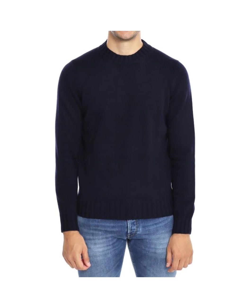 FILIPPO DE LAURENTIIS Blue Round-Neck Knitwear for men
