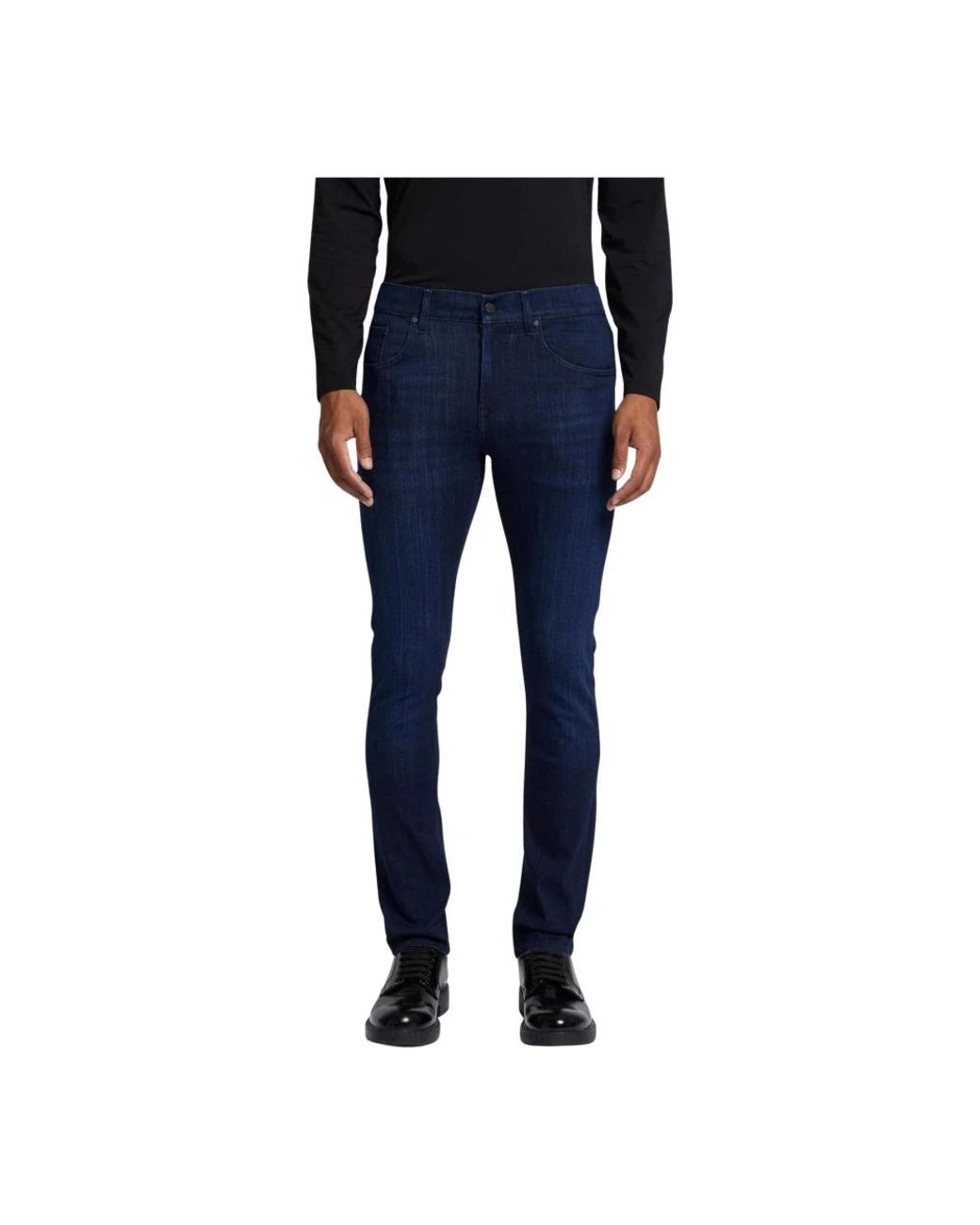 7 For All Mankind Blue Skinny Fit Jeans for men