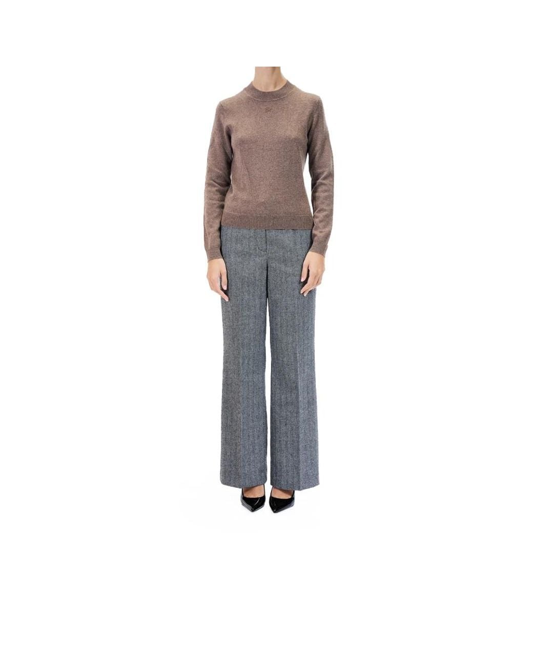 Karl Lagerfeld Gray Round-Neck Knitwear