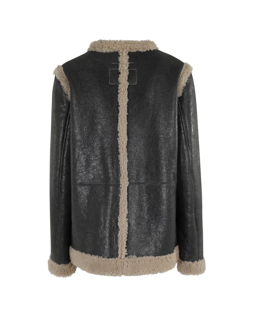 MM6 by Maison Margiela Black Leather Jackets