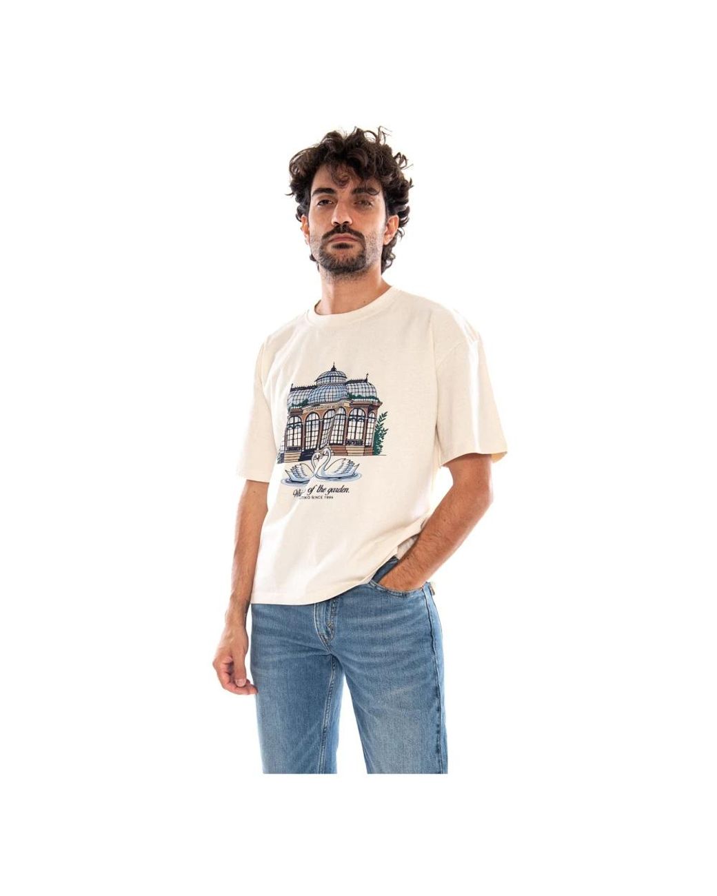 Kaotiko Tops ,Katoen S/S Regular Garden Cotton in het White voor heren