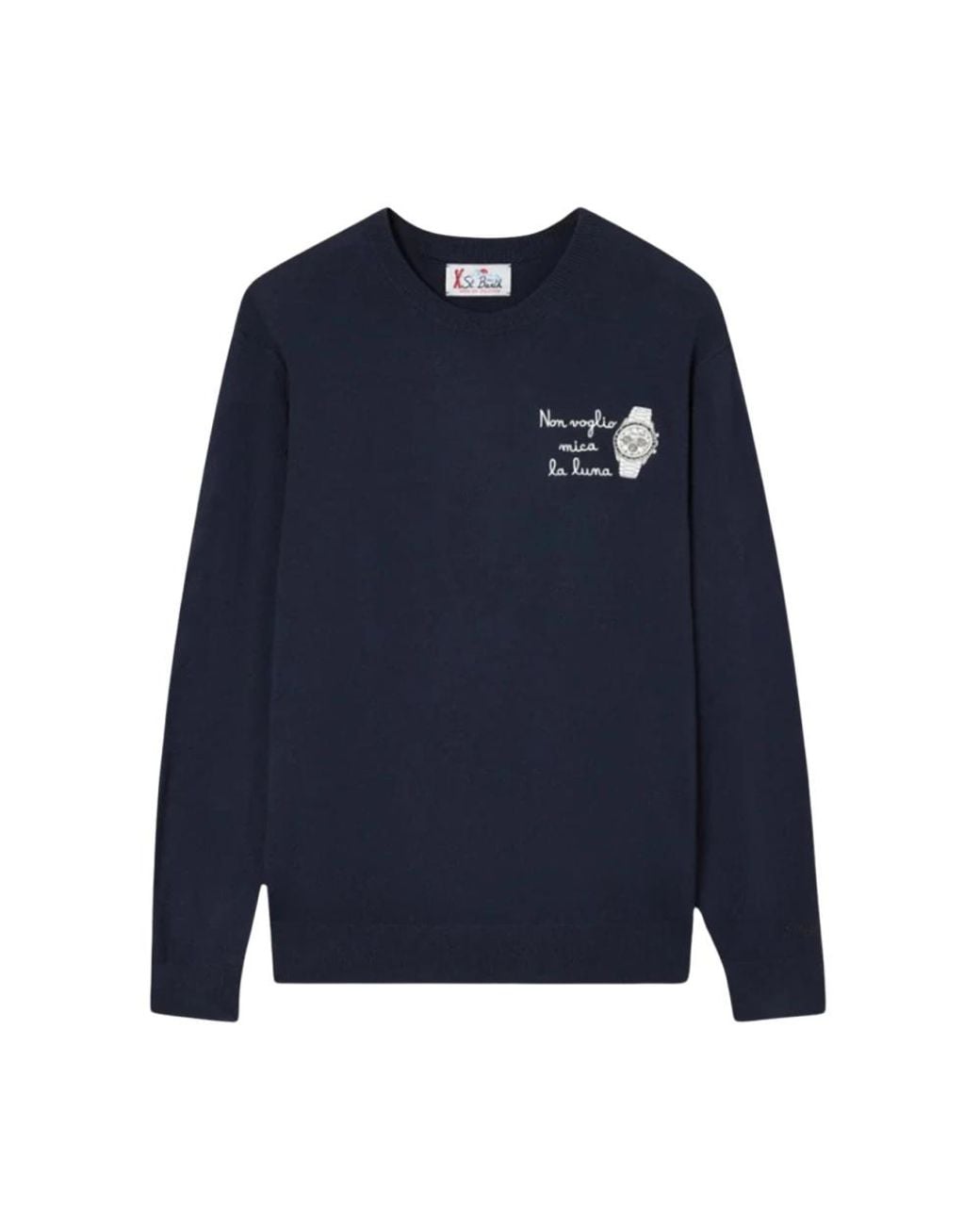 Mc2 Saint Barth Blue Round-Neck Knitwear for men