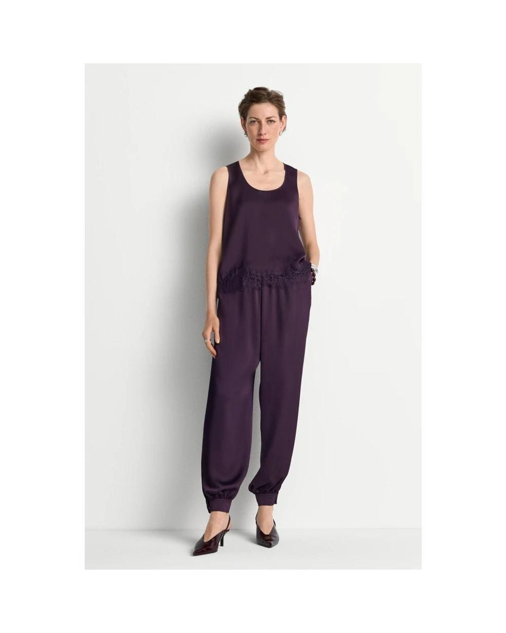 Rich & Royal Purple Tapered Trousers