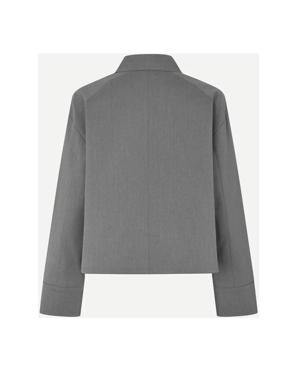 Samsøe & Samsøe Jassen ,Grijs ,Leer Sakelly Blazer in het Gray