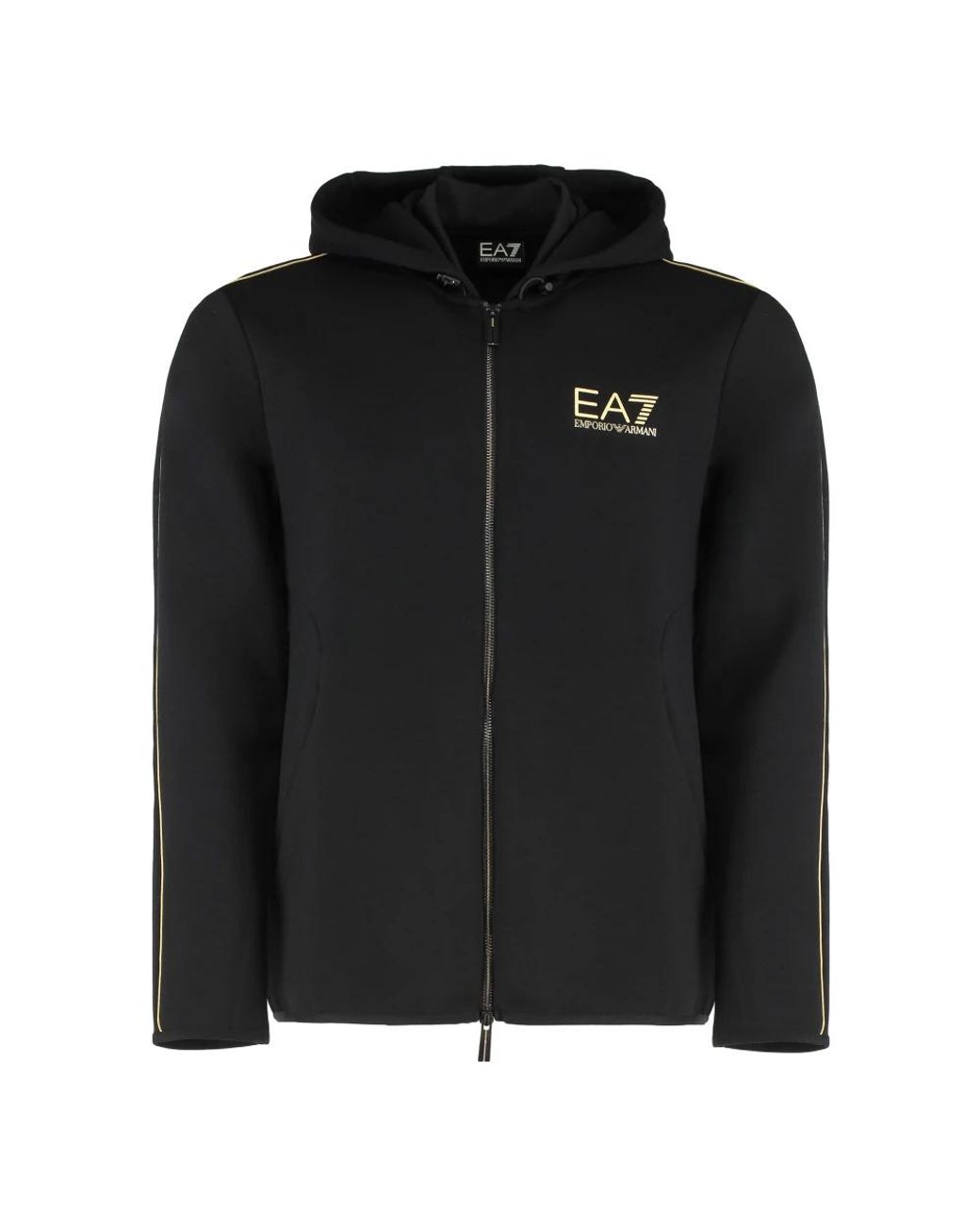 EA7 Black Zip-Throughs for men