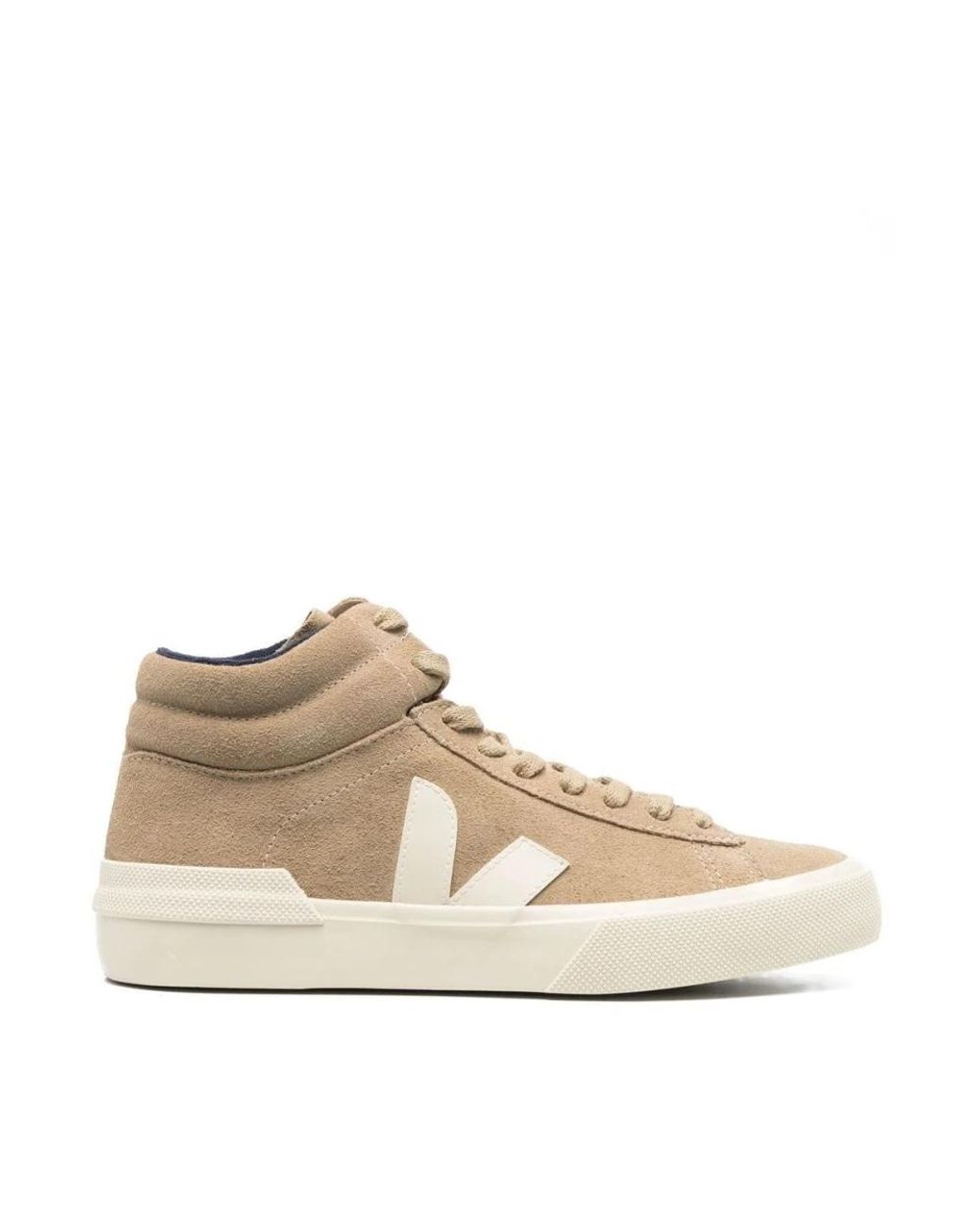 Veja Natural V-Logo Suede Hi-Top Sneakers
