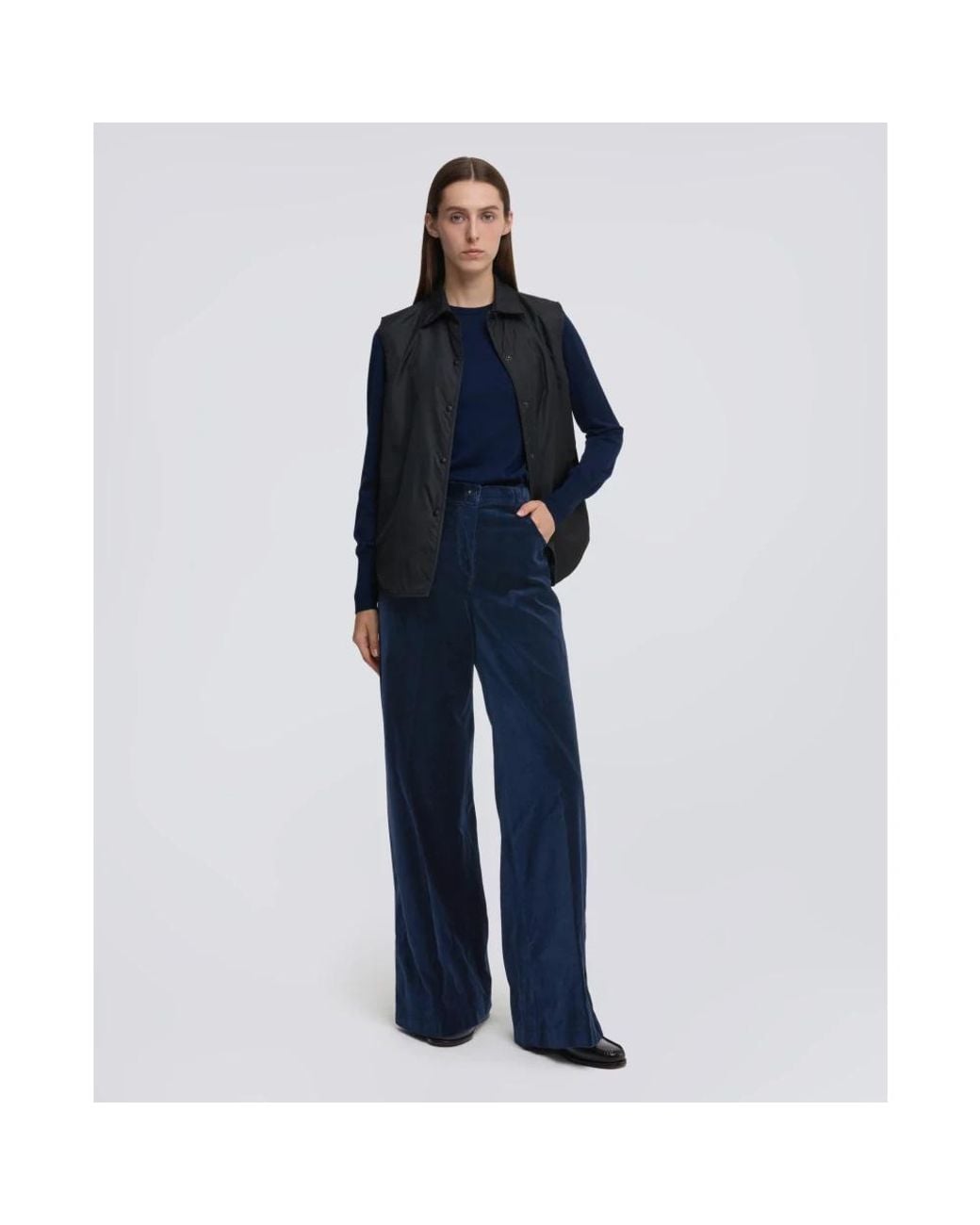 Wide Trousers Aspesi de color Blue
