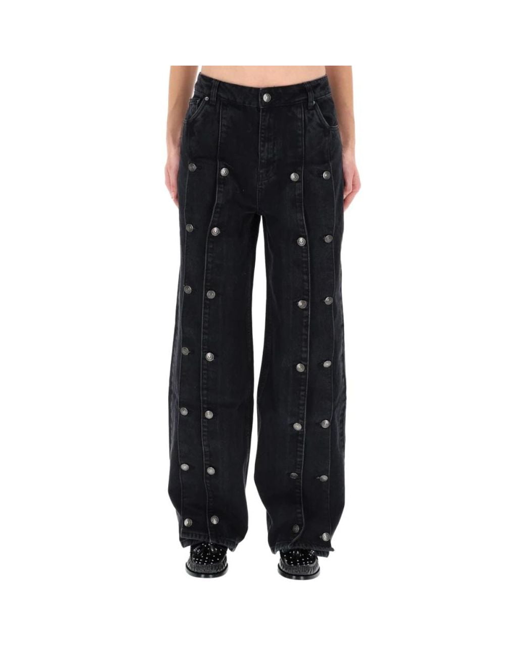 ROTATE BIRGER CHRISTENSEN Black Straight Fit Jeans