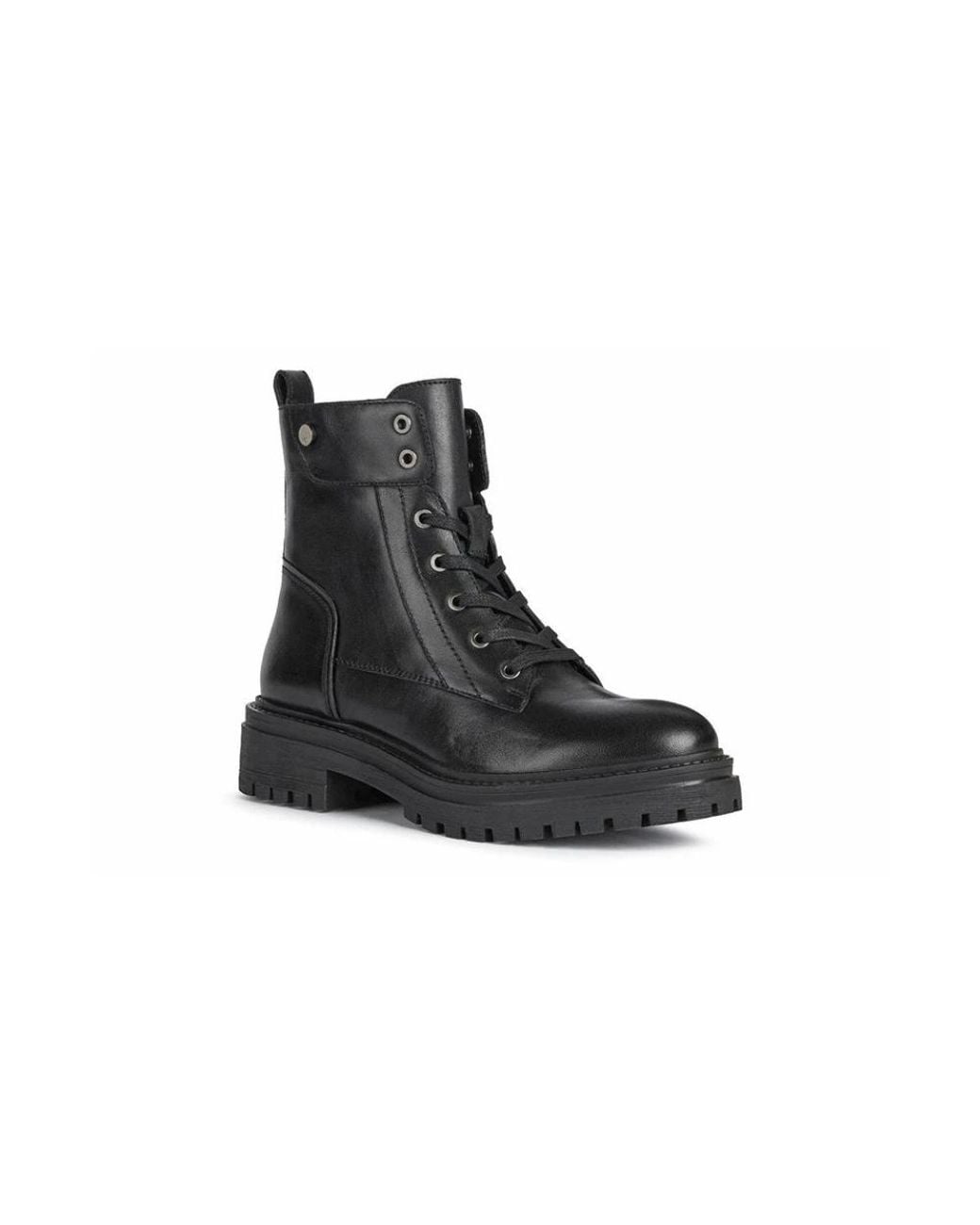 Geox Black Lace-Up Boots