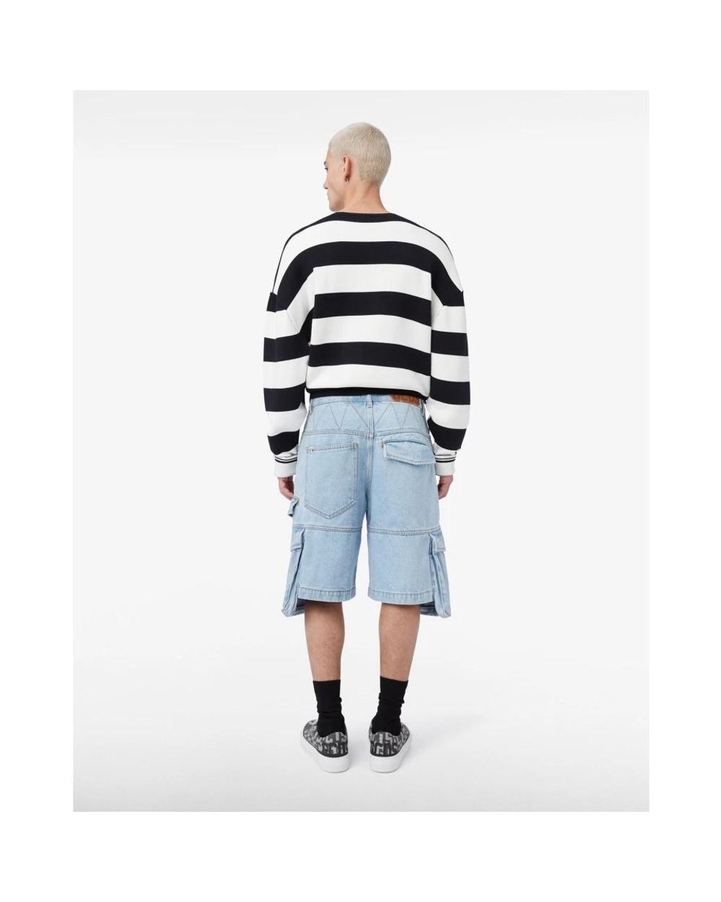 Gcds Blue Denim Shorts for men