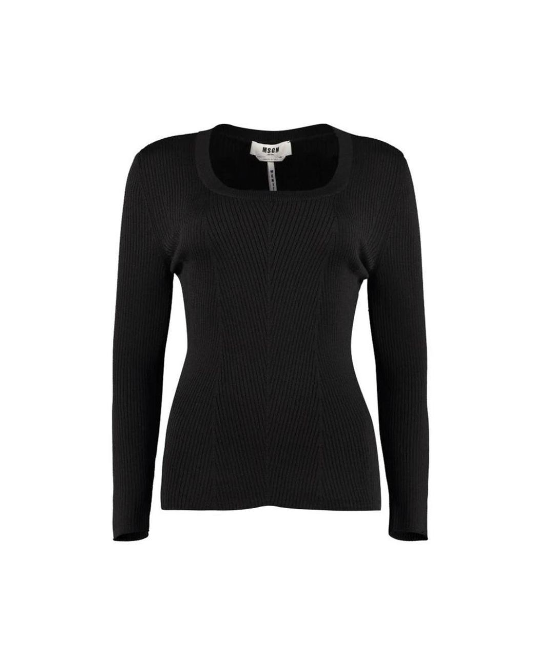 Round-Neck Knitwear MSGM de color Black