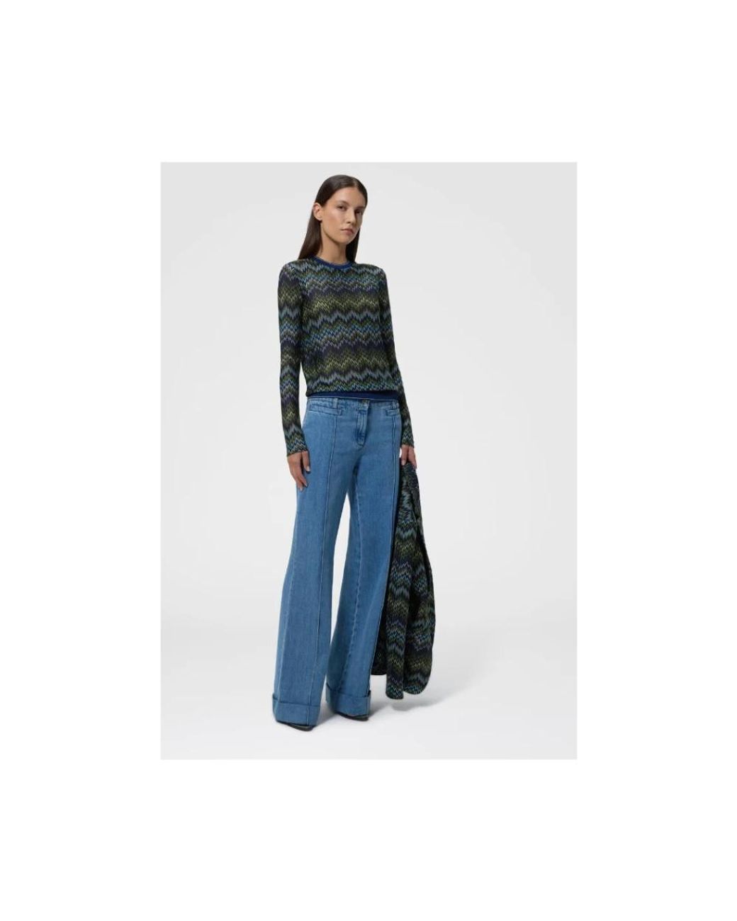 Missoni Blue Round-Neck Knitwear