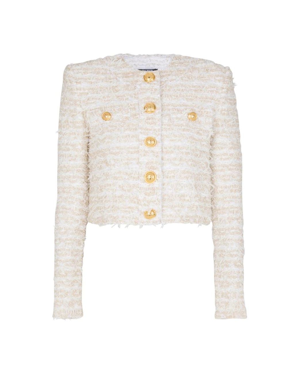Tweed Jackets Balmain en coloris White