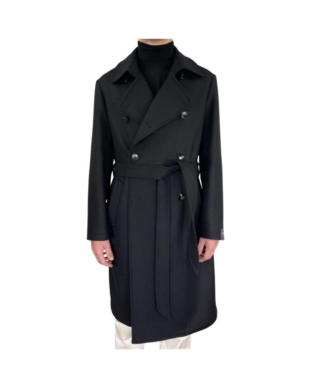 BRERAS Milano Black Double-Breasted Coats for men