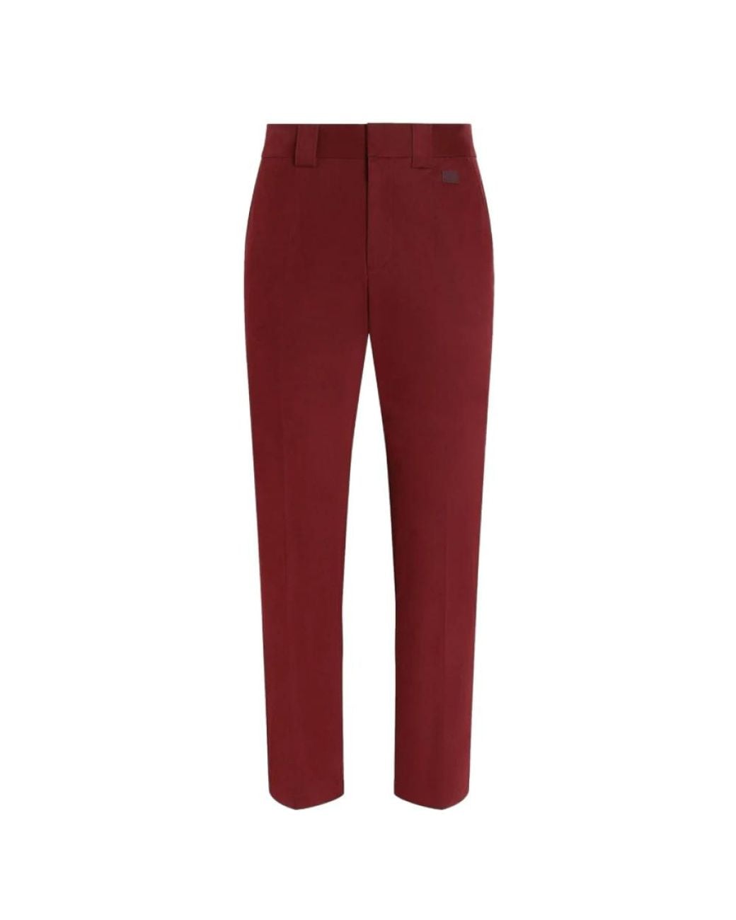 Dolce & Gabbana Red Slim-Fit Trousers for men