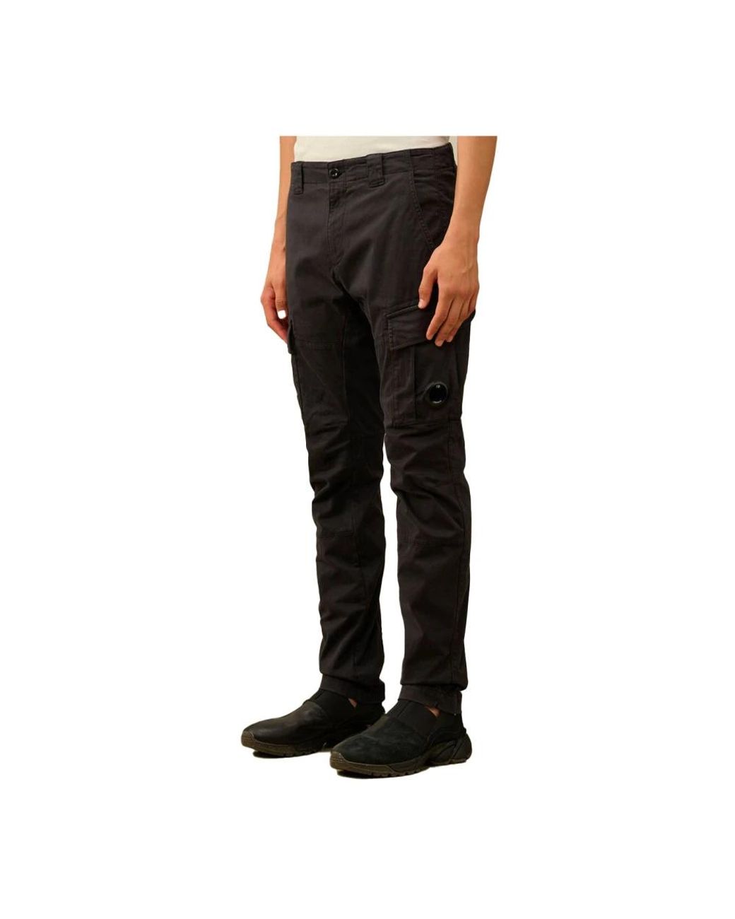 C P Company Black Slim-Fit Trousers for men