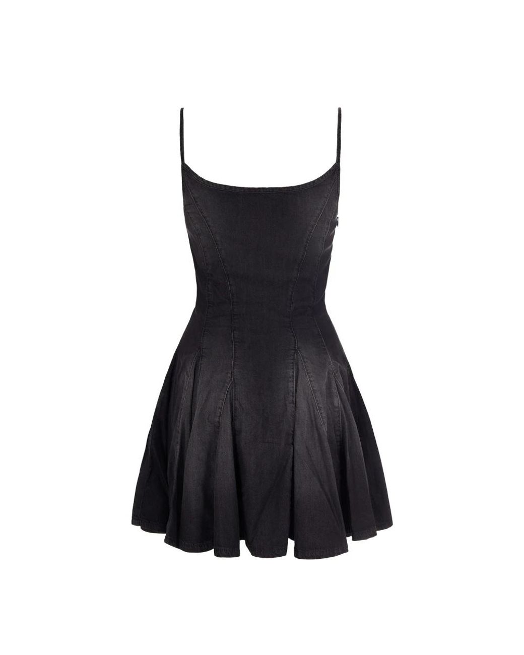 DIESEL Black Short Denim Dress With Adjustable Straps