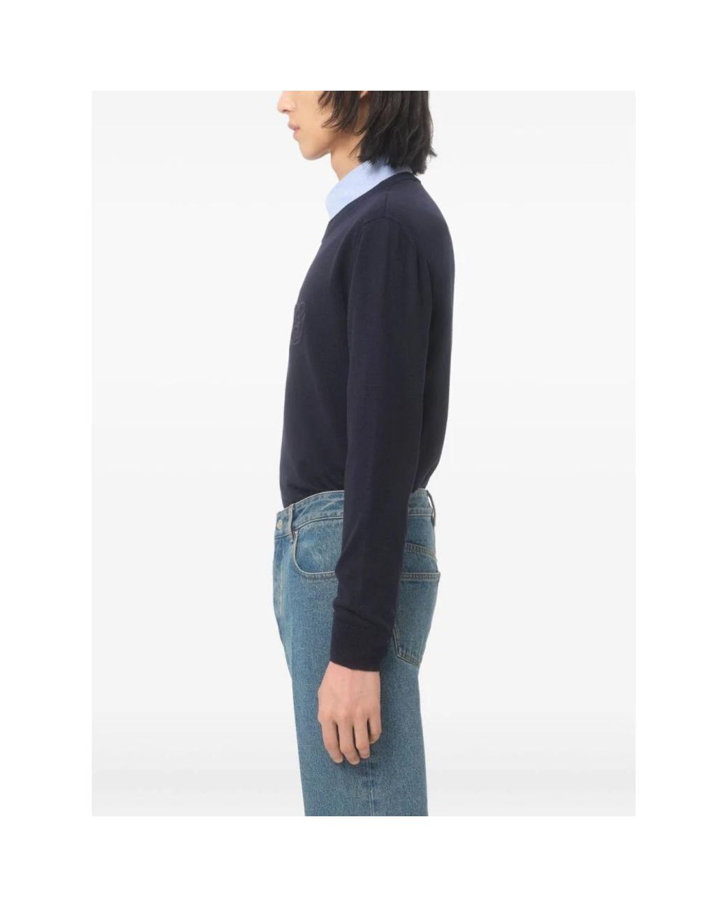 Valentino Blue Round-Neck Knitwear for men