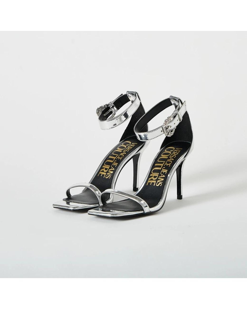 Versace Jeans Couture White High Heel Sandals