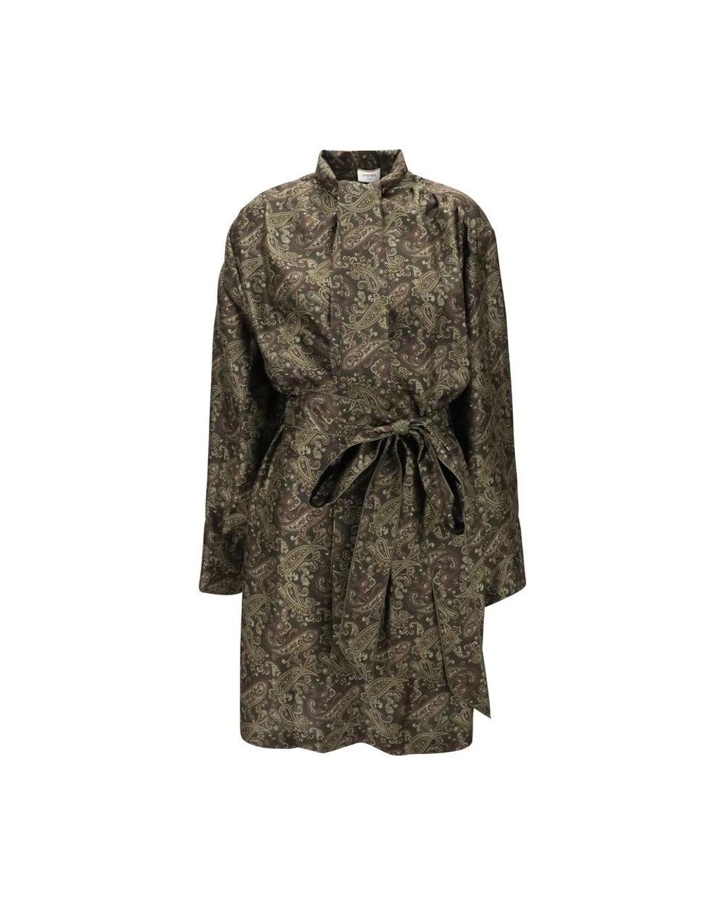 Saint Laurent Green Lavallière Short Dress