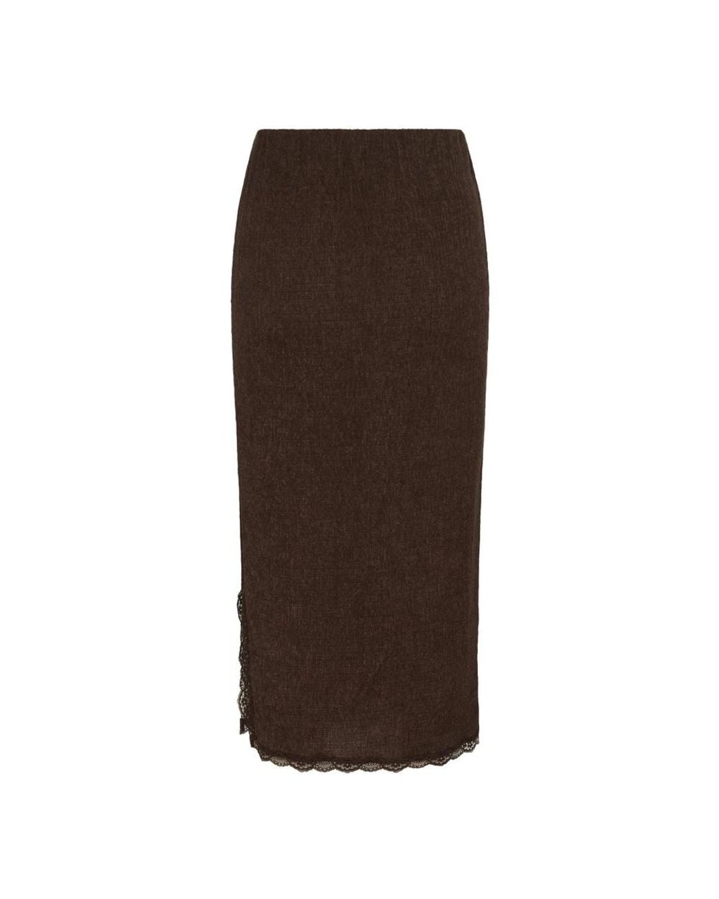 Midi Skirts Kaffe de color Brown