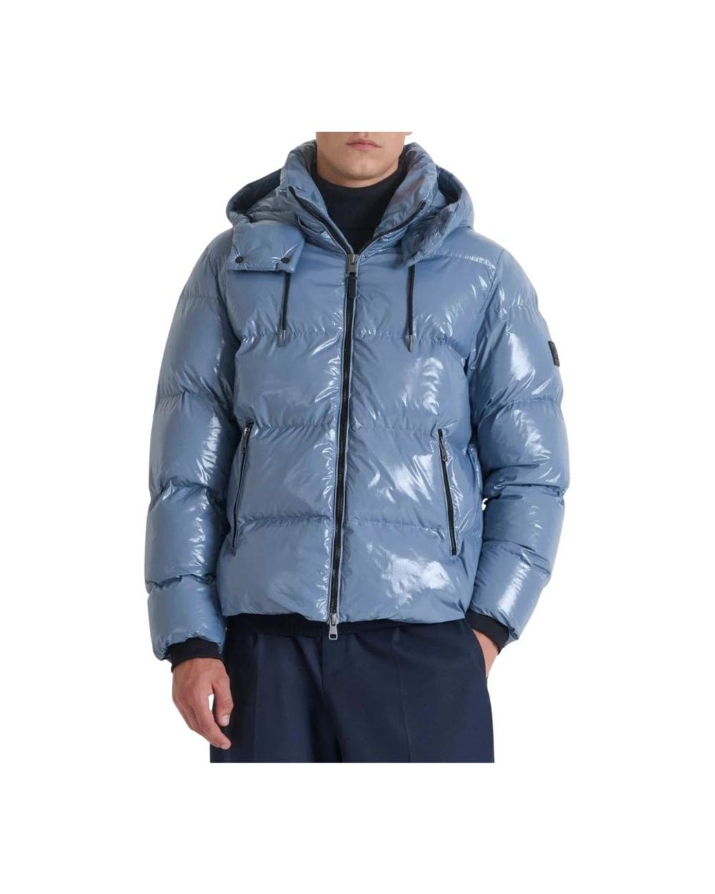 Antony Morato Jassen ,Blauw ,Glanzende Relaxed Fit Donsjas in het Blue voor heren