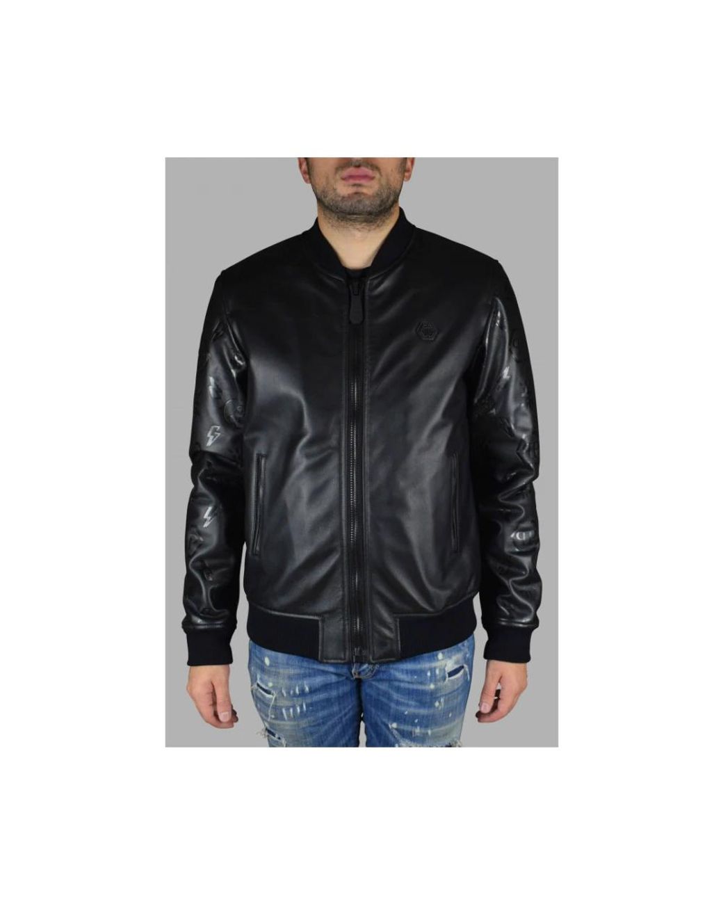 Leather Jackets Philipp Plein de hombre de color Black