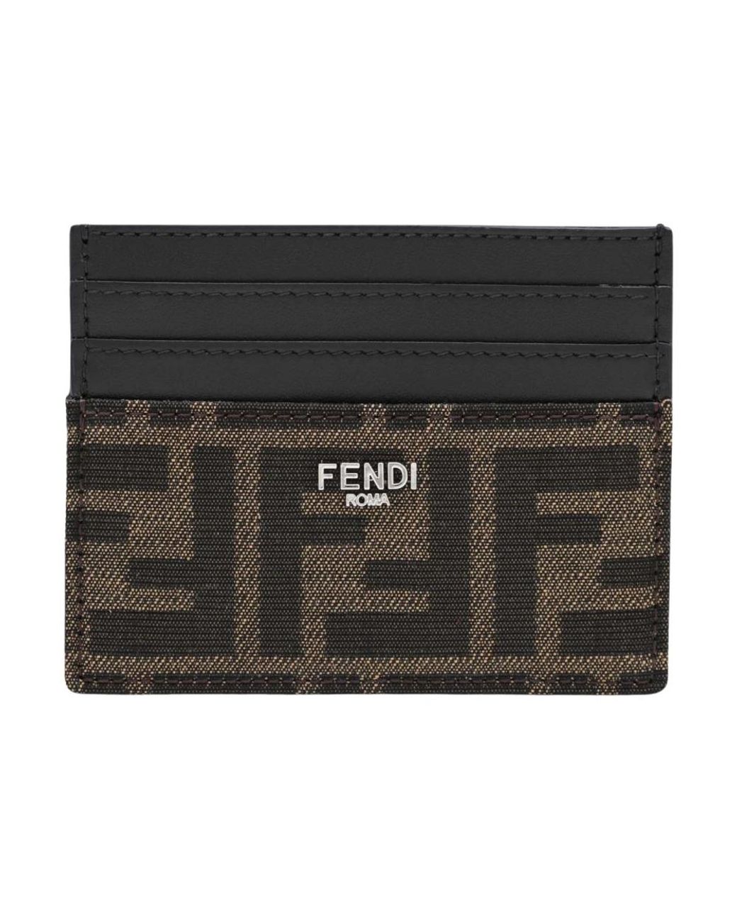 Fendi Leder-kartenhalter mit sieben fächern in Black für Herren
