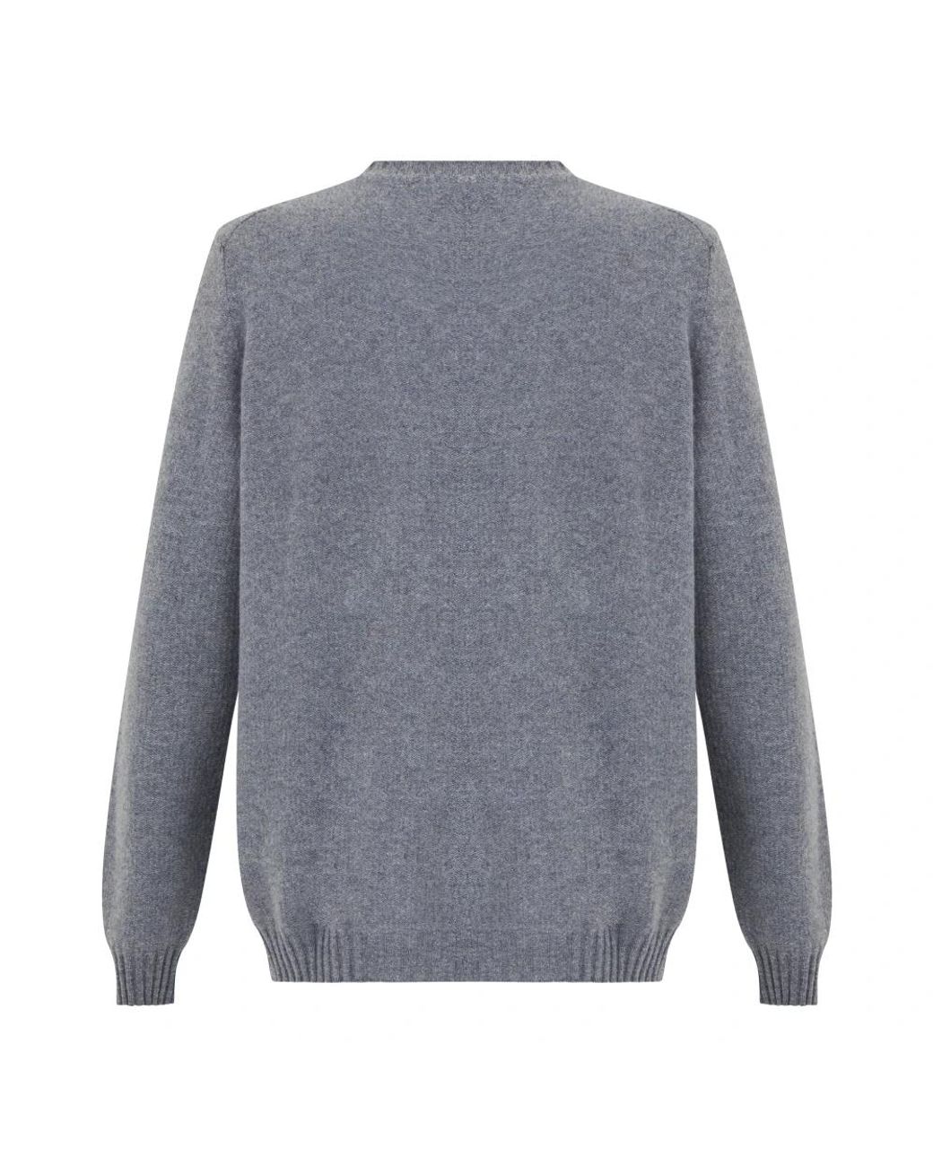 Fedeli Gray V-Neck Knitwear for men