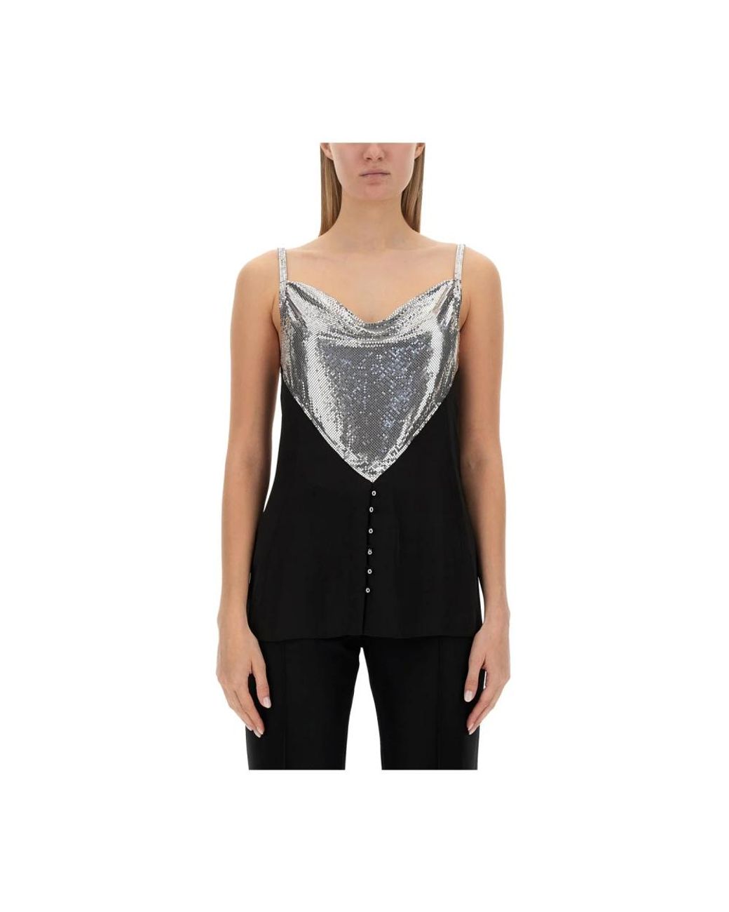 Rabanne Black Sleeveless Tops