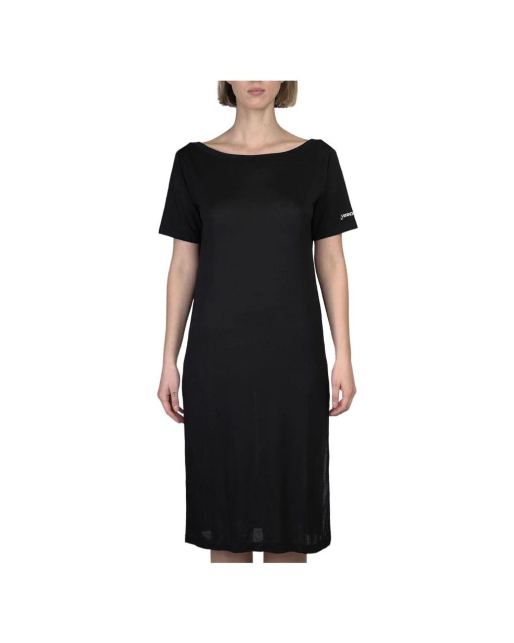 hinnominate Kleedjes ,Zwart ,Elegant Back Vent Dress in het Black