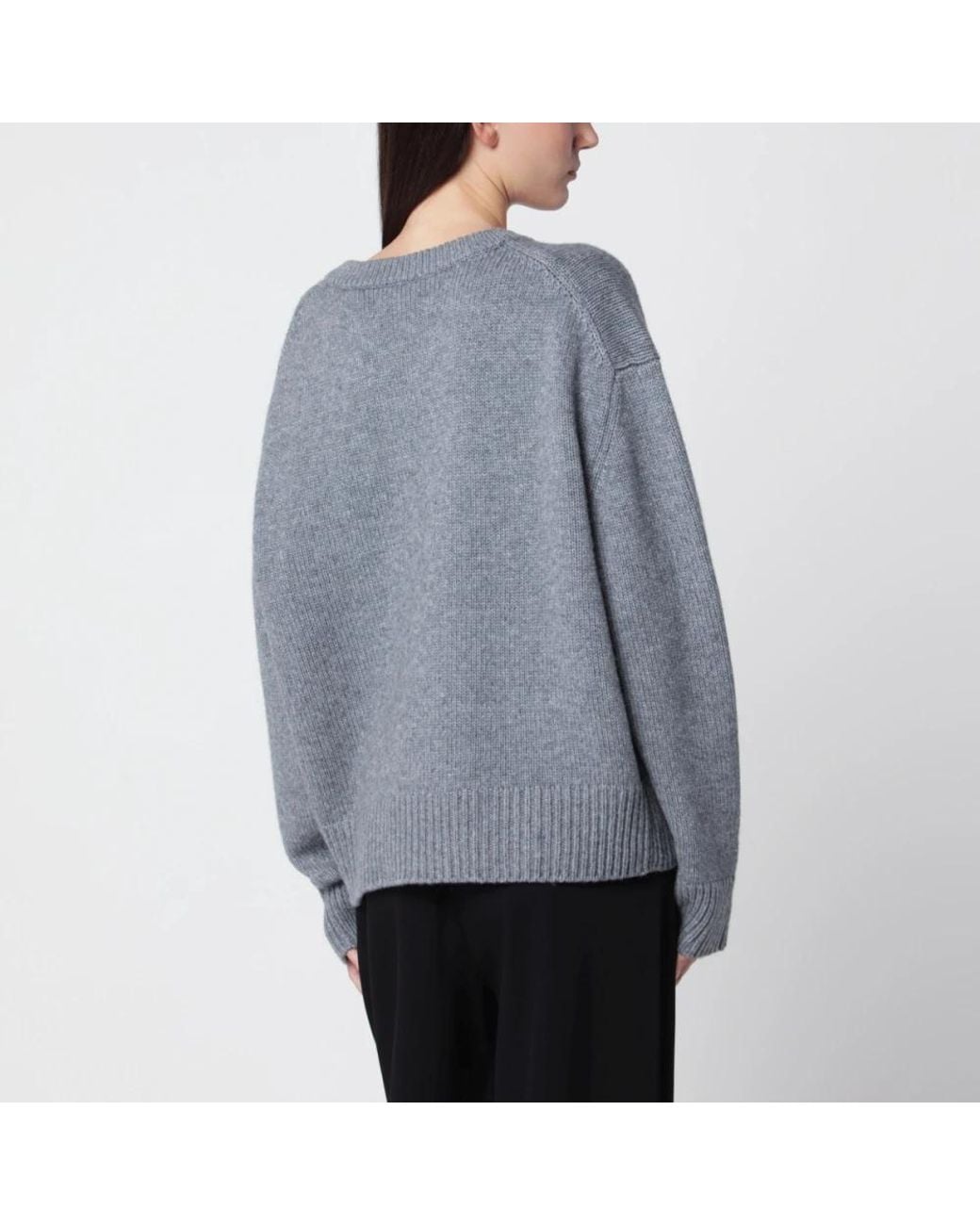 Almala Gray V-Neck Knitwear
