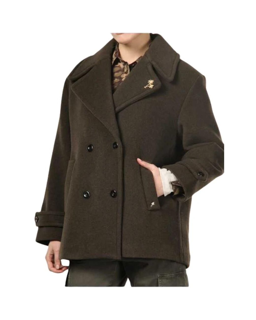 Mason's Black Double-Breasted Coats