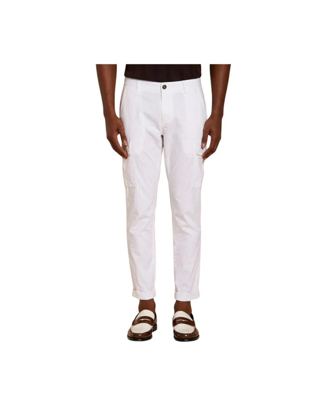 Mason's White Slim-Fit Trousers for men