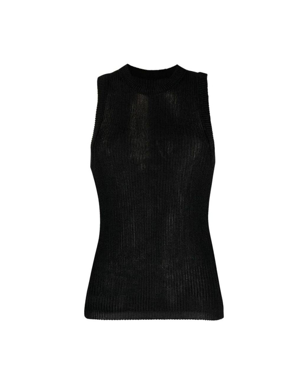 Low Classic Tops ,Zwart ,Zwarte Gebreide Mouwloze Top in het Black