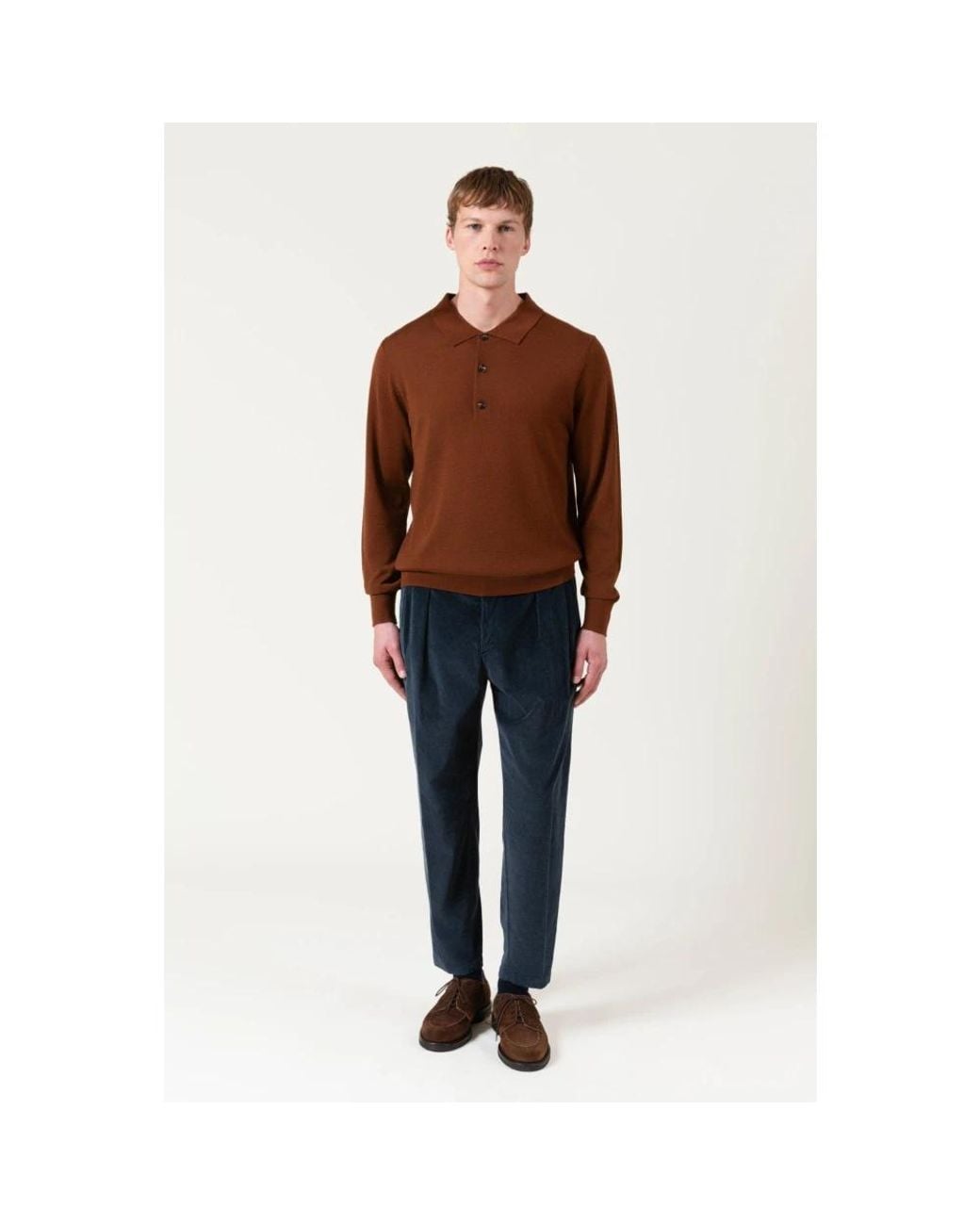 AUTORE Brown Polo Shirts for men