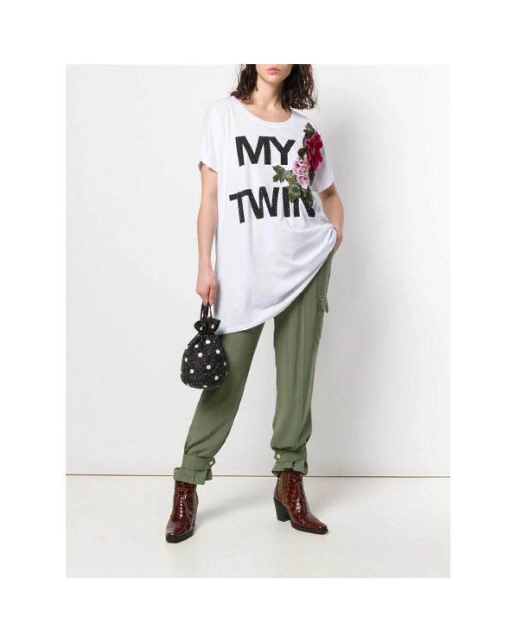 Twinset Green Cropped Trousers