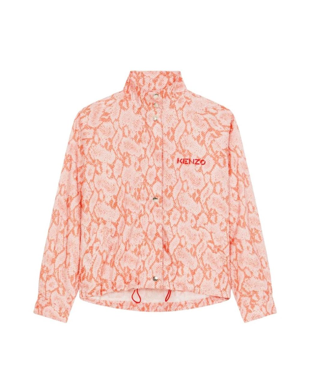 KENZO Pink Python-Pattern Zip Jacket