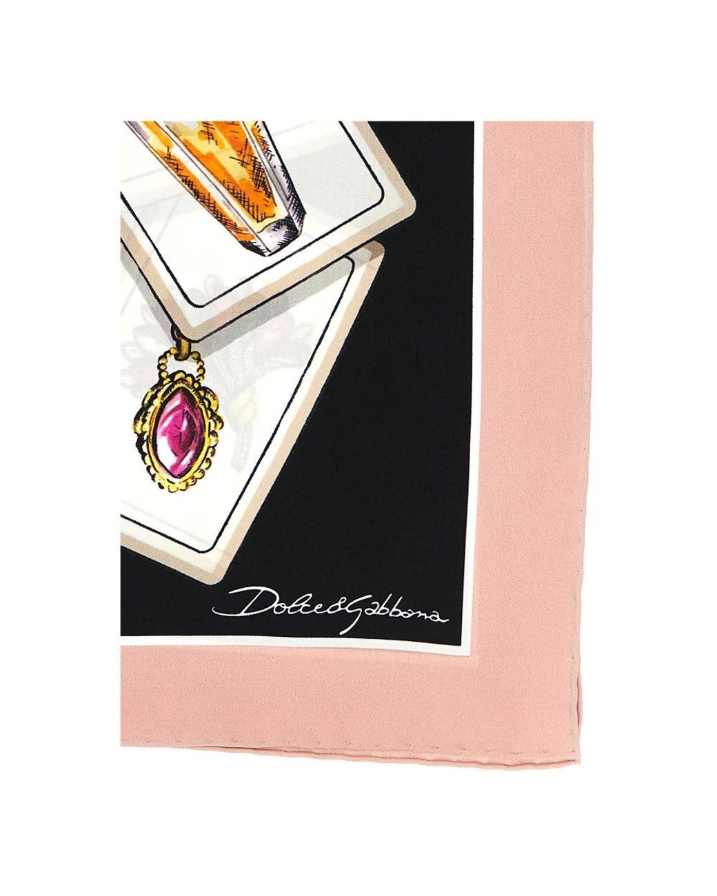 Dolce & Gabbana Zijden Twill Sjaal Met Print in het Blue