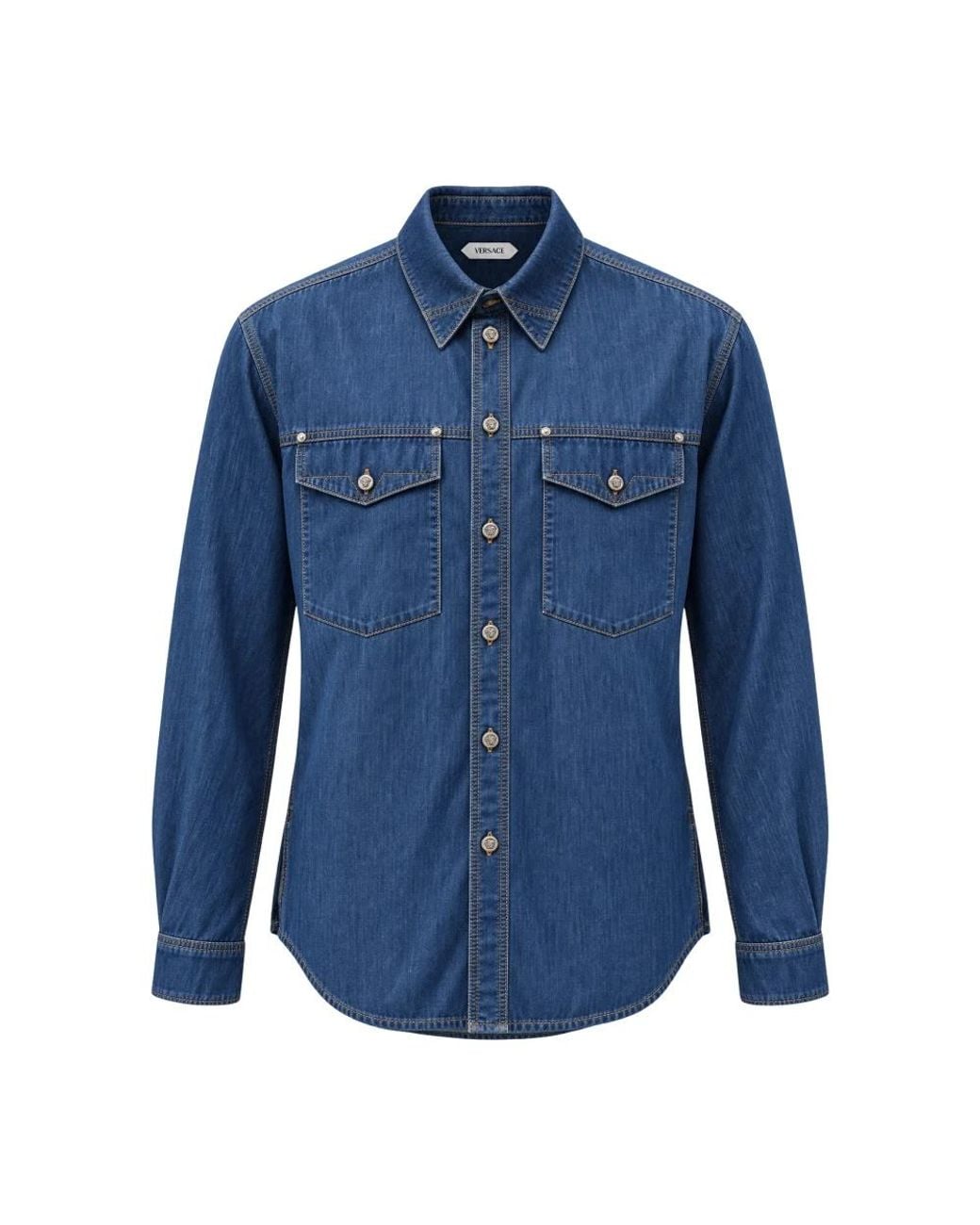Versace Blue Denim Shirts for men