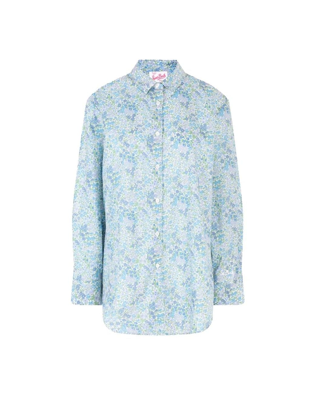 Mc2 Saint Barth Overhemden ,Blauw ,Katoen Casual Katoenen Overhemd in het Blue