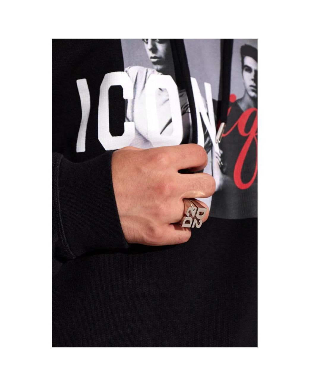 DSquared² Logo Siegelring in Gray für Herren