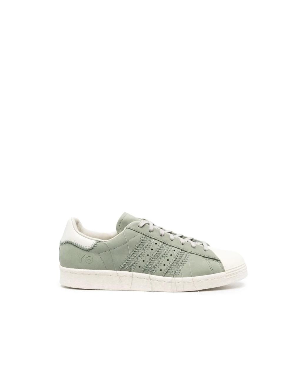 Y-3 Green Loose-Thread Superstar Sneakers For